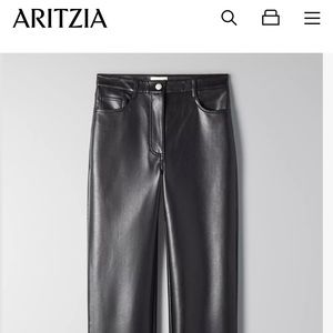 TALL Aritzia Wilfred Melina Black Leather Pant